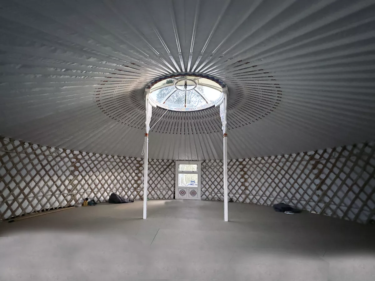 An 8m Mongolian Yurt in Cooma NSW Australia from inside