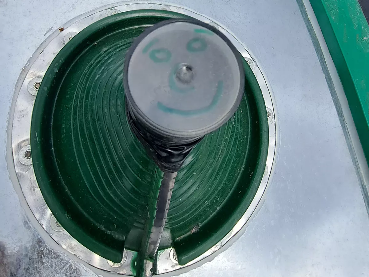 Close up photo of a chimney flashing in a Original Yurt