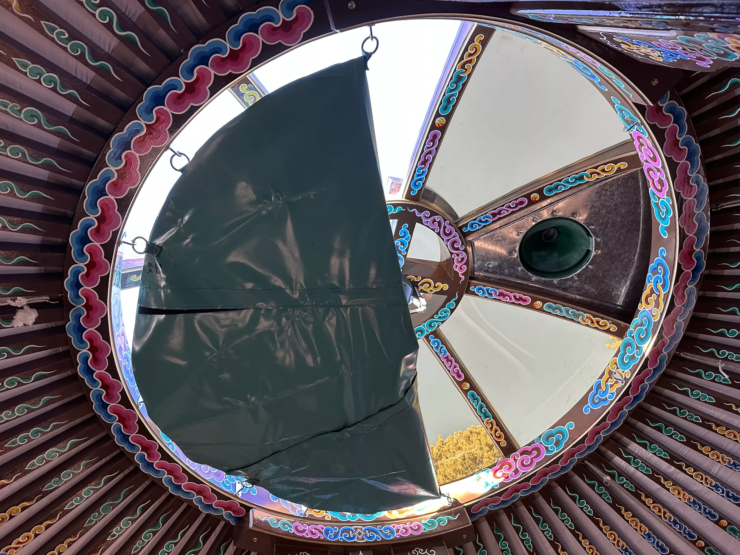 Skylight curtain in an Original Mongolian Yurt