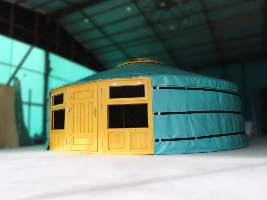 A 22ft yurt with 2 front windows (Yurt #23349)