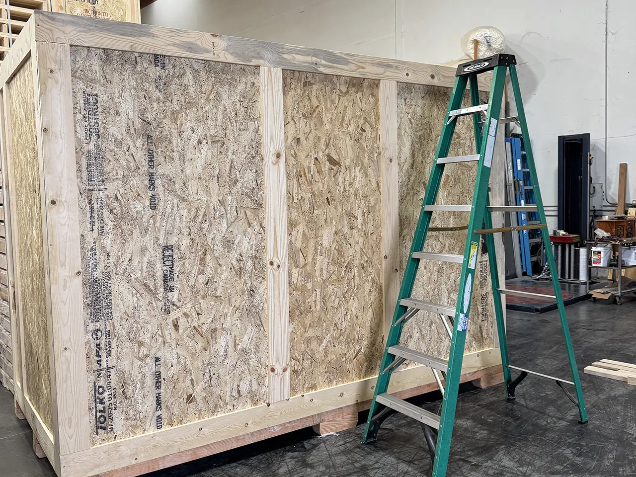 A large crate made for a 26ft yurt