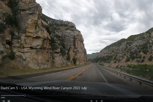DashCam 5 – USA Wyoming Wind River Canyon 2022 July DashCam 5 - USA Wyoming Wind River Canyon 2022 July