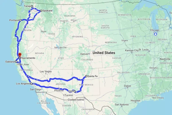 Delivery route map Delivery route map