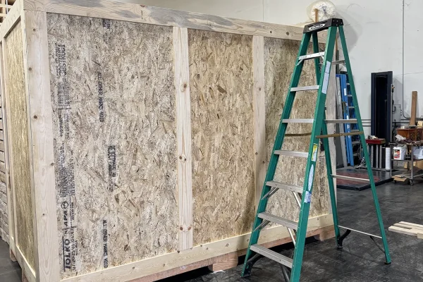 A large crate made for a 26ft yurt